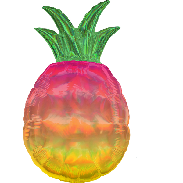 SuperShape Holographic Iridescent Pineapple Folienballon 43 cm x 78 cm
