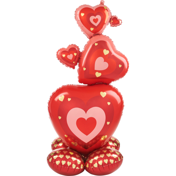 AirLoonz Stacking Hearts Folienballon 63 cm x 139 cm