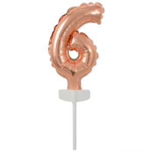 Micro Size Zahl 6 Rose Gold Folienballon