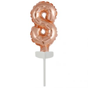 Micro Size Zahl 8 Rose Gold Folienballon