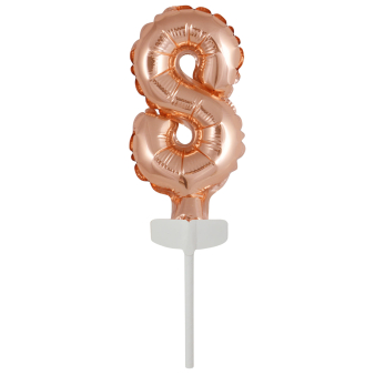 Micro Size Zahl 8 Rose Gold Folienballon