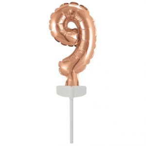 Micro Size Zahl 9 Rose Gold Folienballon