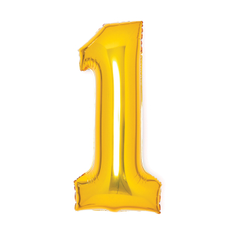 Folienballon Medium 1 Gold 66 cm