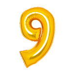 Folienballon Medium 9 Gold 66 cm