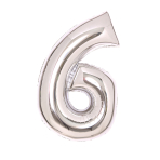 Folienballon Medium 6 Silber 66 cm