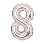 Folienballon Medium 8 Silber 66 cm