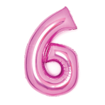 Folienballon Medium 6 Pink 66 cm