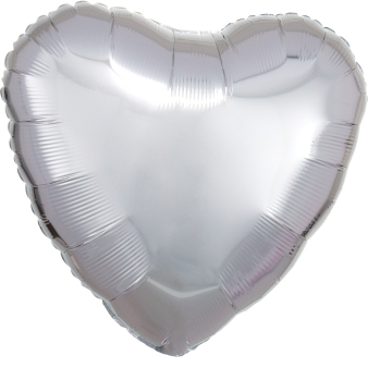 Standard Metallic Silber Folienballon Herz 43 cm