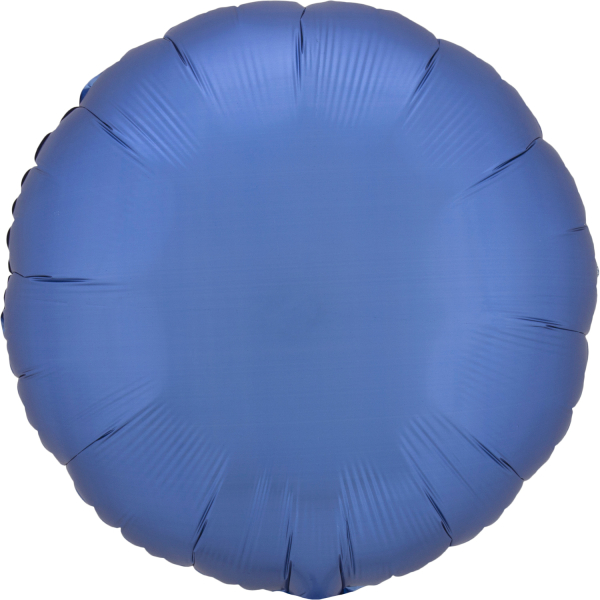 5307383-9914095-2-3-600 Standard Silk Lustre Azurblau Folienballon Rund 43 cm