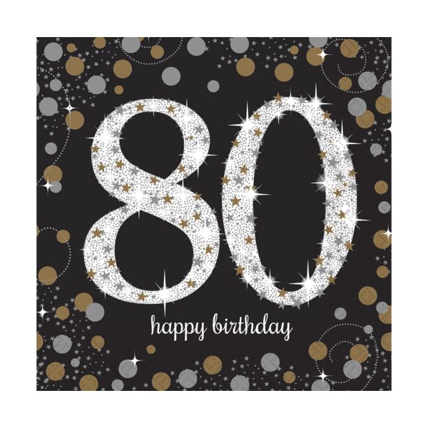 Servietten 80Happy Birthday
