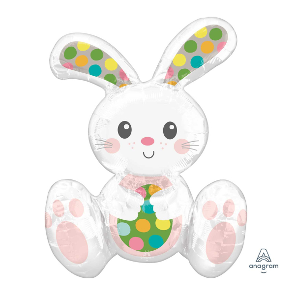 Multi Balloon Sitting Easter Bunny Folienballon 38 x 50 cm