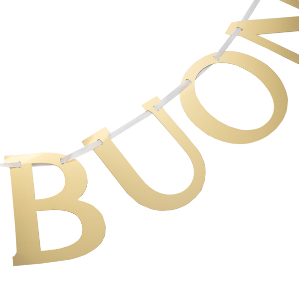Partybanner FESTONE BUON COMPLEANNO GOLD 2,8m