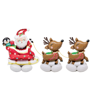 AirLoonz Santa und Rentier Folienballon 251 cm x 129 cm