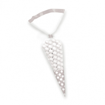 10 Plastiktüten Polka Dot silber 8,8 x 27,2 cm