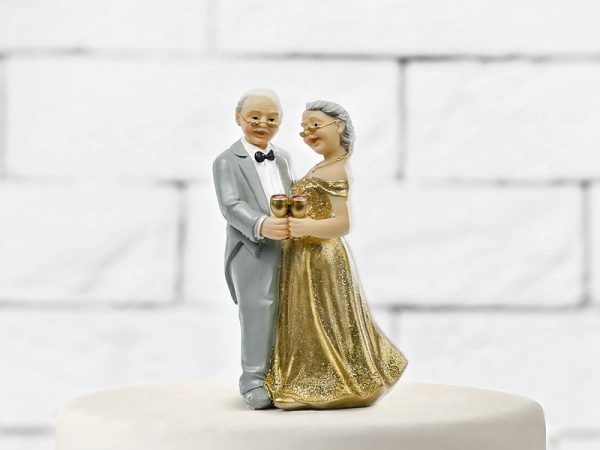 Figur - Goldene Brautpaar /Hochzeitspaar / Aufsatz zum 50. Hochzeitstag