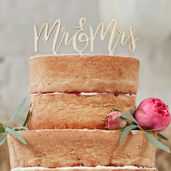 5968728-bh_771_2-2-3-600 Cake Topper - Wooden - Mr & Mrs
