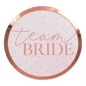 Rose Gold 'Team Bride' & blush Teller Papier