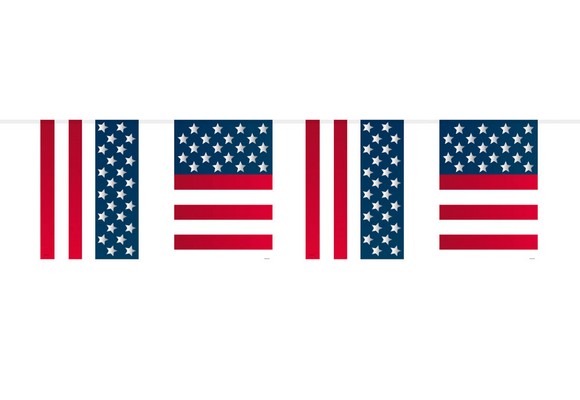 USA Party Wimpelkette - 10 Meter