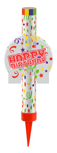 Kerze - Fontäne 1 Stück Happy Birthday bunt