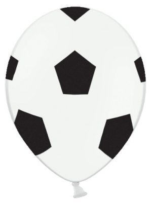 Luftballons 30cm Fußball 6er Set weiß / schwarz