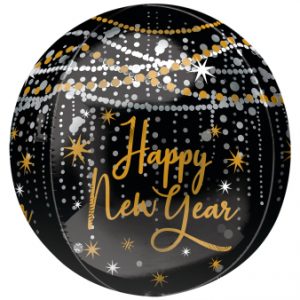 6029275-4363375-2-3-338 Orbz Mitternachtsstunde HNY Folienballon 38 cm x 40 cm
