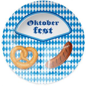 Oktober Bierfest Bierkrug Einwegteller 23 cm - 8 Stück