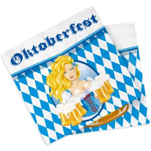 Oktober Bierfest Bierkrug Servietten 33x33 cm - 20 Stück