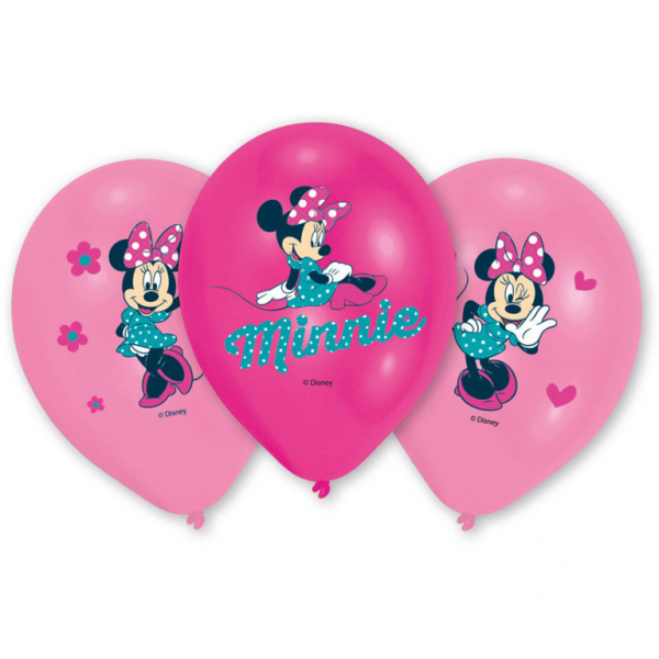 6 Latexballons Minnie 4-farbig 27,5 cm/11''