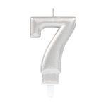 Zahlenkerze 7 Sparkling Celebrations Silber 8cm
