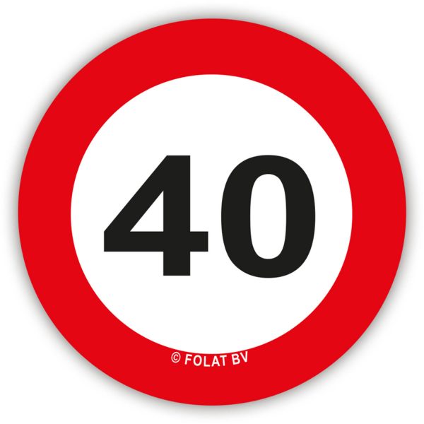 Konfetti XL Verkehrsschild 40