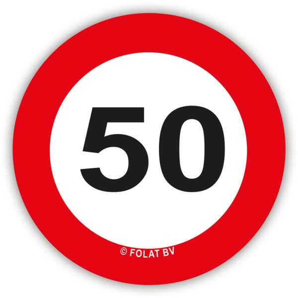 Konfetti XL Verkehrsschild 50
