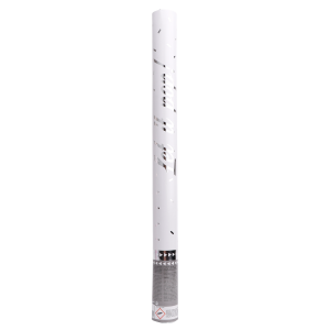 Konfettikanone silber rechteckig Folie 60 cm