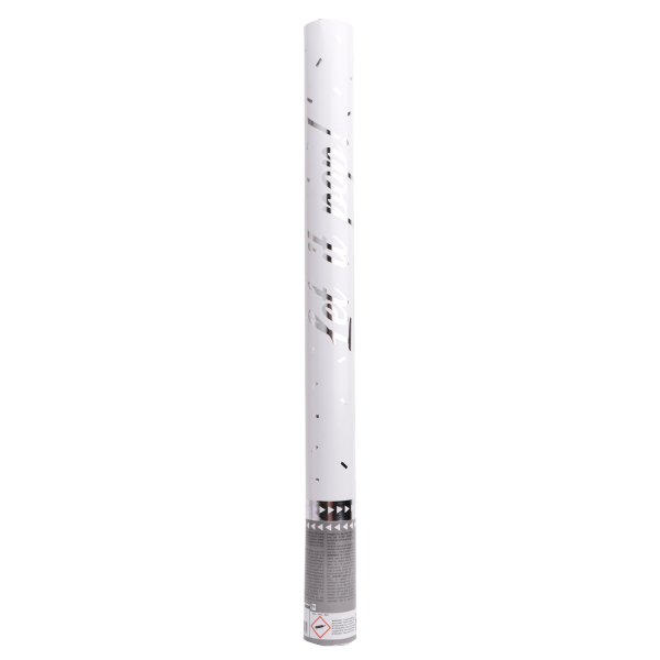 Konfettikanone silber rechteckig Folie 60 cm