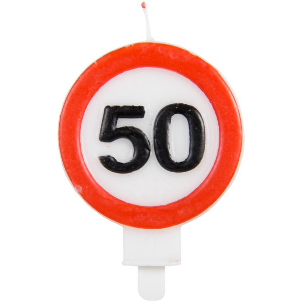 50. Geburtstag Kerze Verkehrsschild