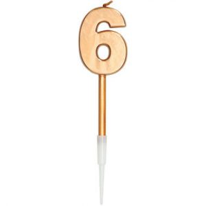 Kerze "6" Bronze
