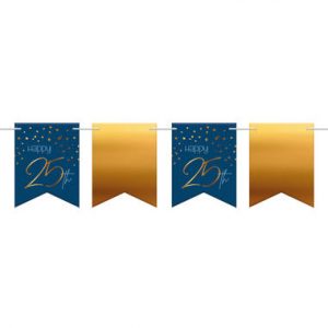 Wimpelkette Elegant True Blue 25 Jahre - 6 Meter