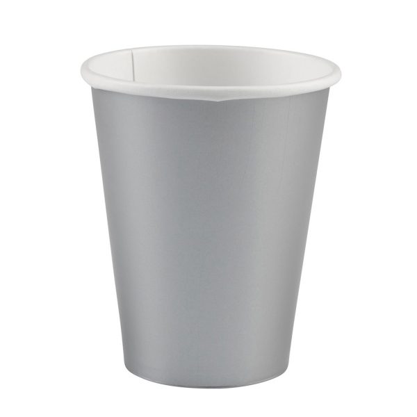 8 Becher silber Paper 250ml