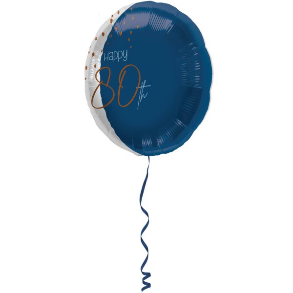 Folienballon Elegant True Blue 80 Jahre - 45cm