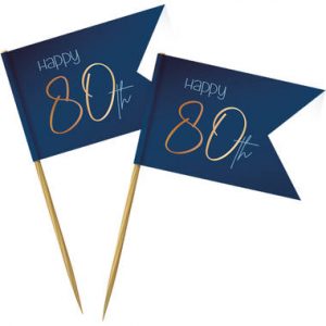 Partypicker Elegant True Blue 80 Jahre - 36 Stück