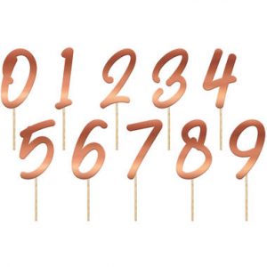 Tortendeko Zahlen Elegant Lush Blush 15cm - 20 Stück