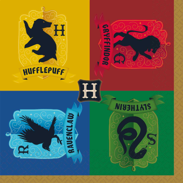 16 Servietten Harry Potter Häuser 33 x 33 cm