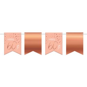 Wimpelkette Elegant Lush Blush 60 Jahre - 6 Meter