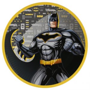 8 Teller Batman rund Papier 23 cm