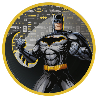 8 Teller Batman rund Papier 23 cm