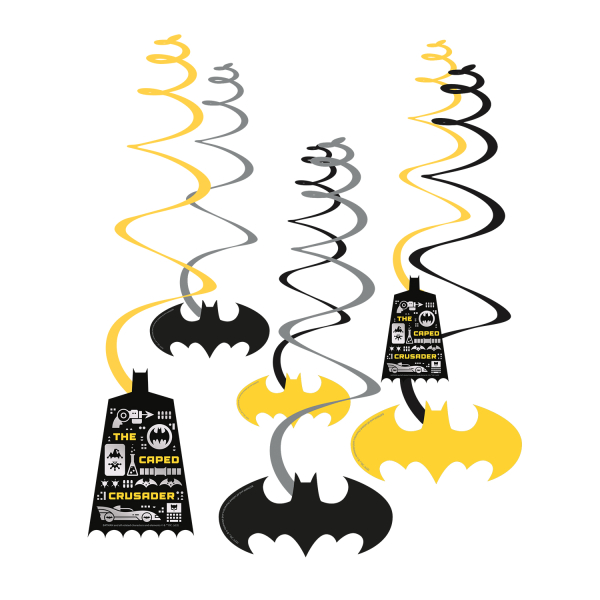 6 Swirl Decorations Batman Papier
