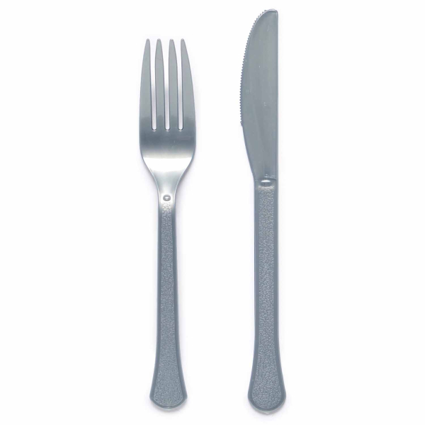 Besteck Plastik Graphite 24 Stück
