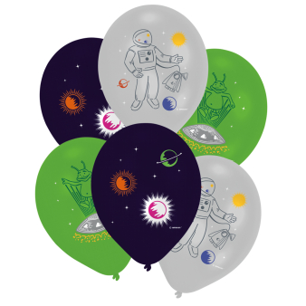 6748748-9914676-2-3-338 6 Latexballons Space Party 27,5 cm / 11"