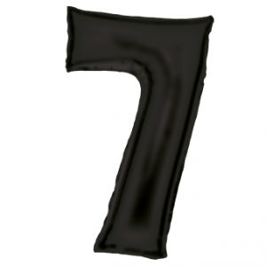 Folienballon - SuperShape "7" Silk Lustres schwarz 86cm