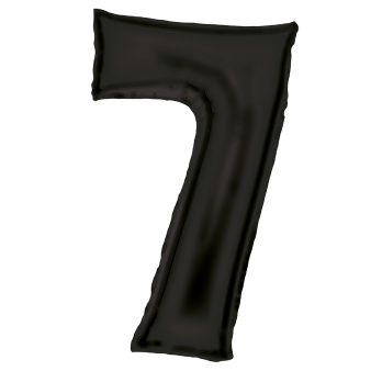 Folienballon - SuperShape "7" Silk Lustres schwarz 86cm