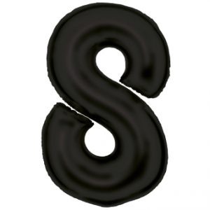 Folienballon - SuperShape "8" Silk Lustres schwarz 86cm